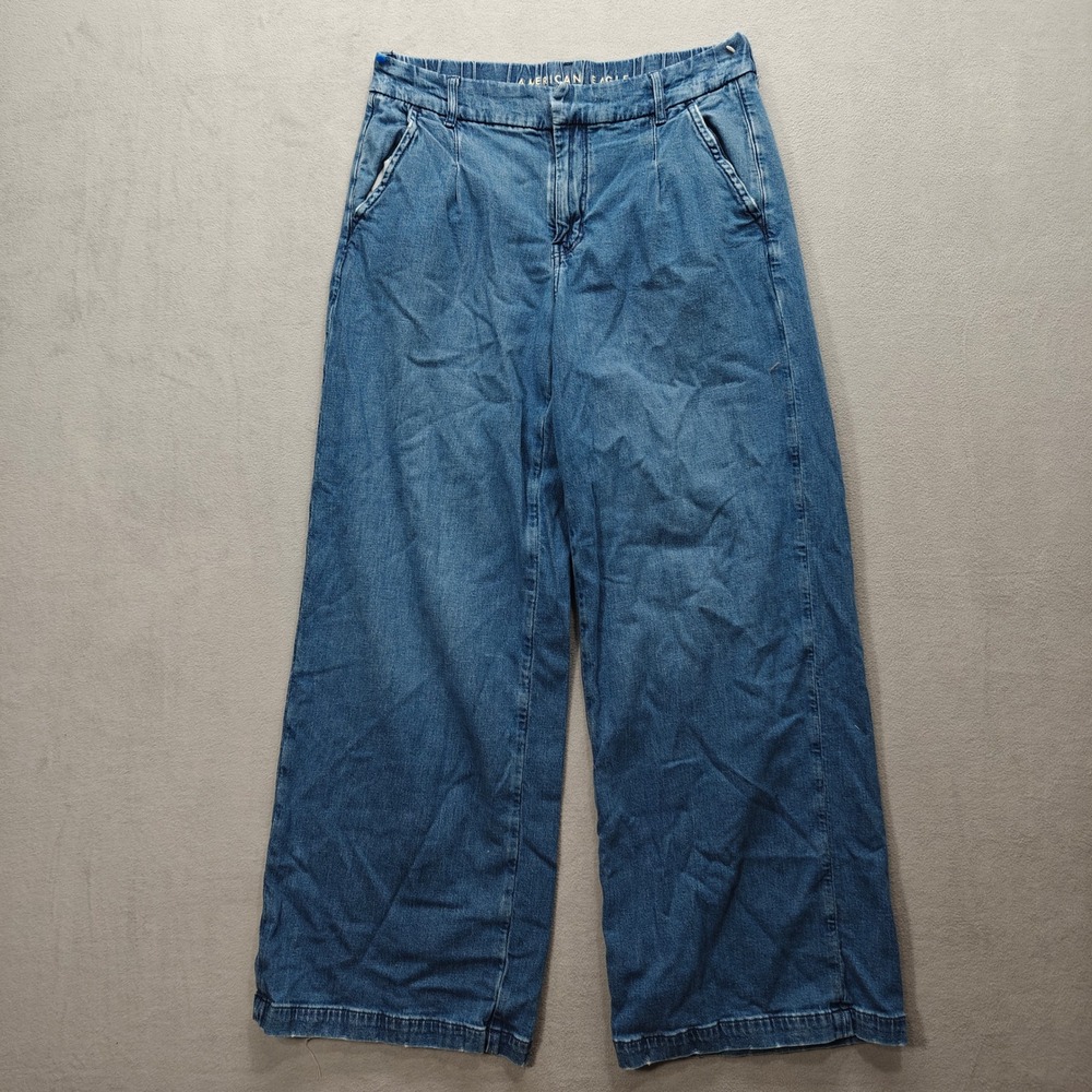 American Eagle Dreamy Drape Super High Rise Baggy Wide Leg Womens 6 Streetwear